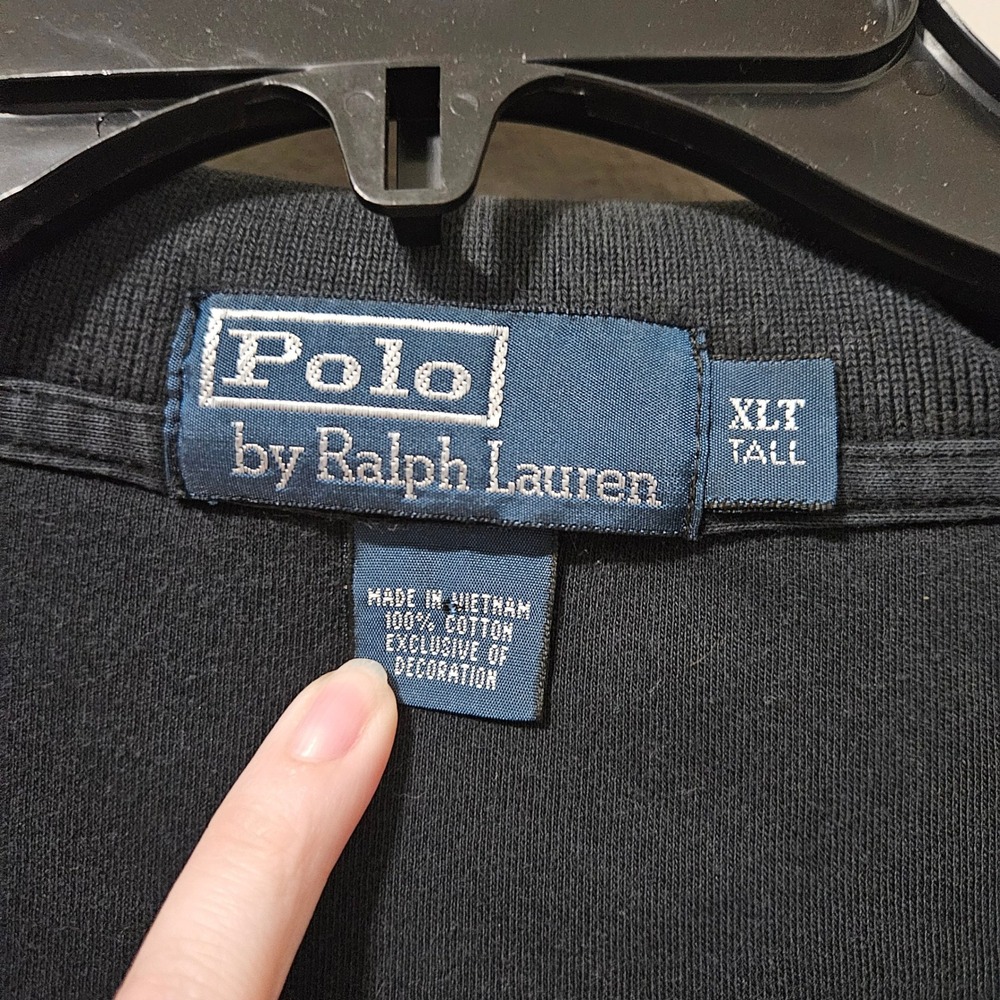 Polo Ralph Lauren Men XLT Tall Navy Blue Short Sleeve Cotton Polo Shirt Red Pony - Picture 3 of 4